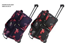 Lightweight Luggage Wheeled Trolley Holdall Duffle Bag Travel Bag 302-Printed