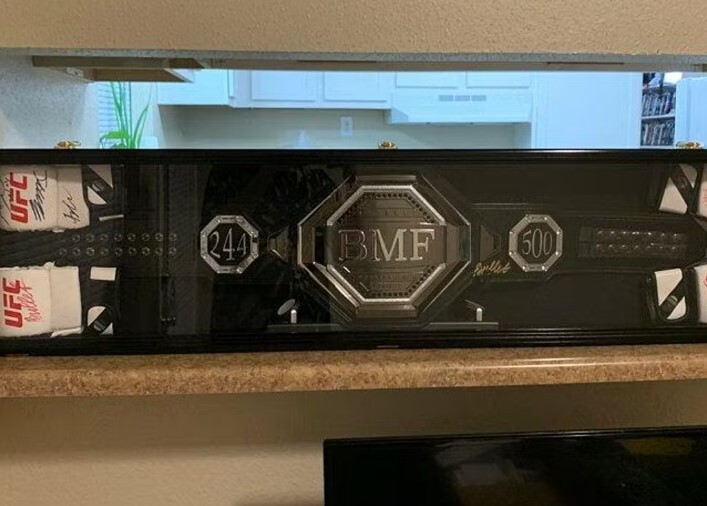 Wrestling Belt Display Case LED Light Wood WWE WWF MMA Boxing Title ...