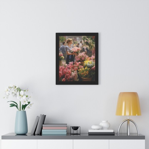 Flower Market Art Framed Vertical Poster - Picture 6 of 19