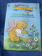 Disney Wuzzles Watercolor Paint Box Activity Book VTG 1986 READ