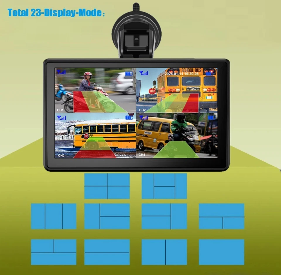Wireless 7" Touch Screen Monitor BSD DVR Solar Backup Camera Battery Magnetic Rv - Image 4 of 4