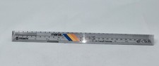 VINTAGE 1987 C. ITOH HITACHI CLEAR LUCITE TRIANGLE SHAPE RULER MARTA ADVERTISING