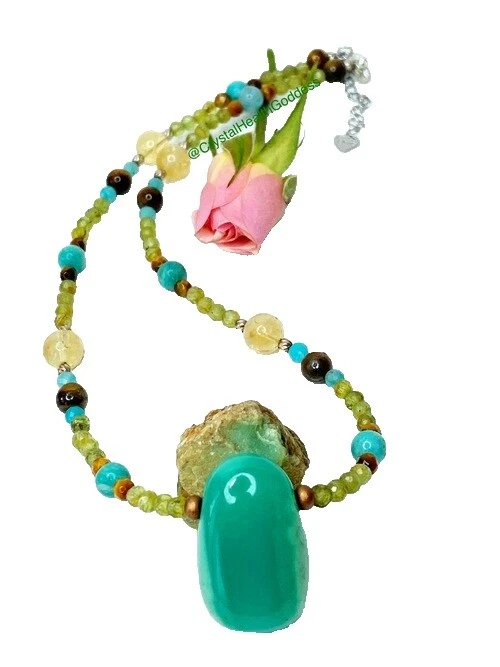 Collares y Colgantes artesanales Crisoprasa