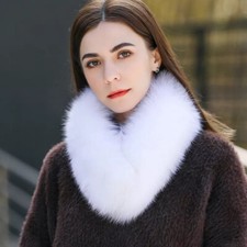 Women's Real Fox Fur Scarf Scarves Collar Winter Warm Wrap Stole W Magnet Button