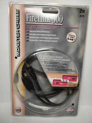 Monster Cable Firelink 300 High Speed 4 pin to 4 pin 6.6ft New