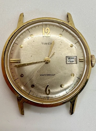 Timex Vintage Self Wind Gold Tone Date Face Only (f6)