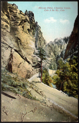 POSTCARD ~ HIRCULES PILLAR, CHEYENNE CANON ~ Colo & So Rwy ~ Rare! ~ Brand New!