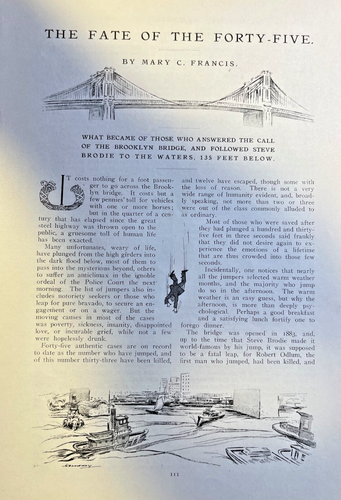 1908 Fate of the 45 People Who Jumped Off the Brooklyn Bridge | eBay