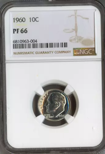 1960 Roosevelt Dime Silver NGC Proof PF66 Quality - BF*