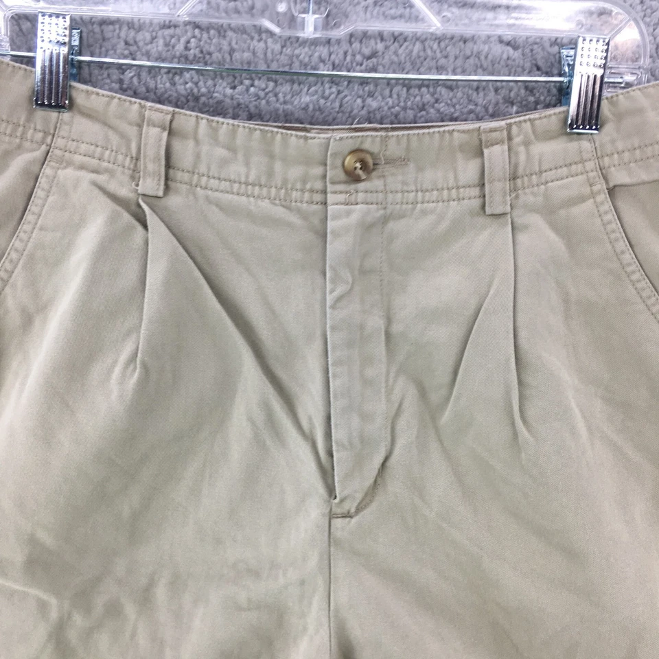 Eddie Bauer Cargo Shorts Womens 10 Khaki High Rise Flat Front Zip Fly Cotton - Image 2 of 4