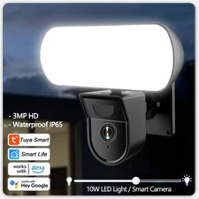 New 3MP Tuya WiFi Floodlight Camera 10W Garden Wall Lamp Security Camera Outdoor