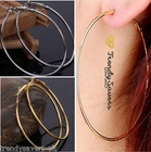 18K Gold Sterling Silver Plated Basket Ball Wives Round Hoop Earrings 2-8cm