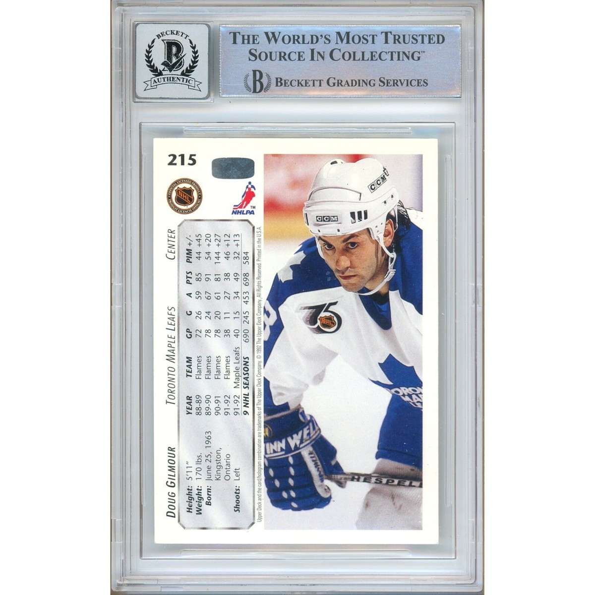 その他 Doug Gilmore Upper Deck 2009-10 autograp Doug Gilmour Autographed Autographed Cards, Signed Doug