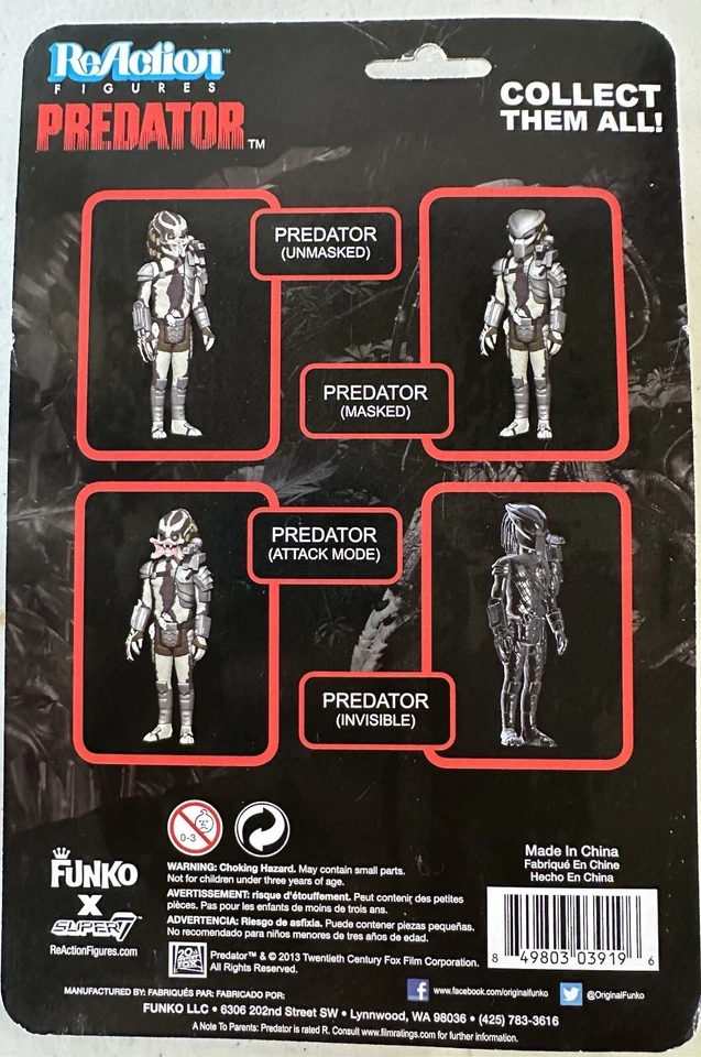 Predator Attach Mode 3 3/4" Action Figure Funko ReAction Figures 2013 MOC C9 - Image 2 of 2