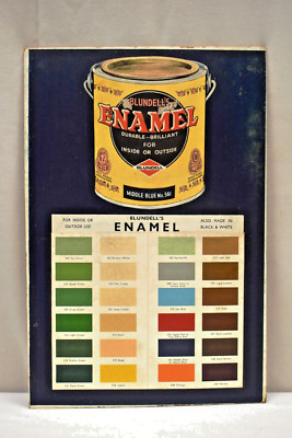 Vintage Blundell'S Enamel Paint Farbe Werbetafel Karton England Sammeln