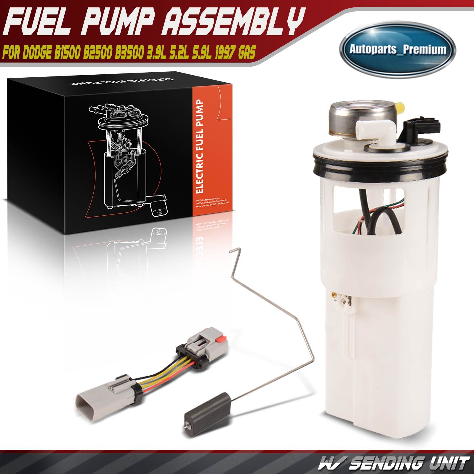 Zcargel Fuel Pump Assembly With Sending Unit, Replace 68104562AB 68104562aa 68104562ac Direct Oe Gasoline Fuel Supply Module Compatible Fiat 500 1 4l L4 20