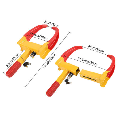 WHEEL CLAMP HEAVY DUTY ANTI THEFT LOCK CARAVAN TRAILER SECURITY CAR VAN + KEYS - Picture 4 of 11