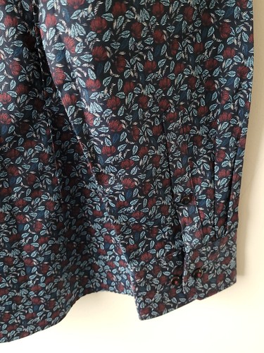 BUGATTI Men's Shirt Long Sleeve Navy Leaf Print Size XL RRP £85. SOLD OUT - Picture 13 of 18