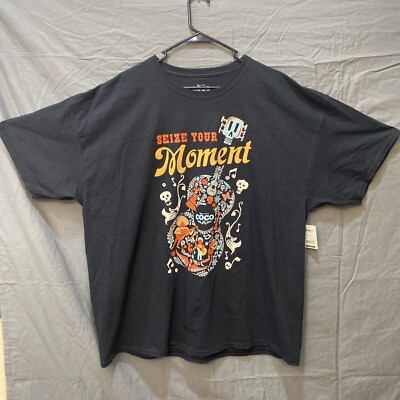 Disney Pixar Coco Movie Seize Your Moment Mens 3XL Black T Shirt 100% Cotton NEW