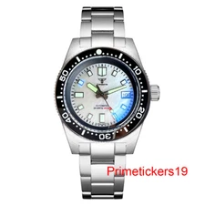 Tandorio NH35A White Shell Dial AR Sapphire Glass 300M Automatic Dive Men Watch