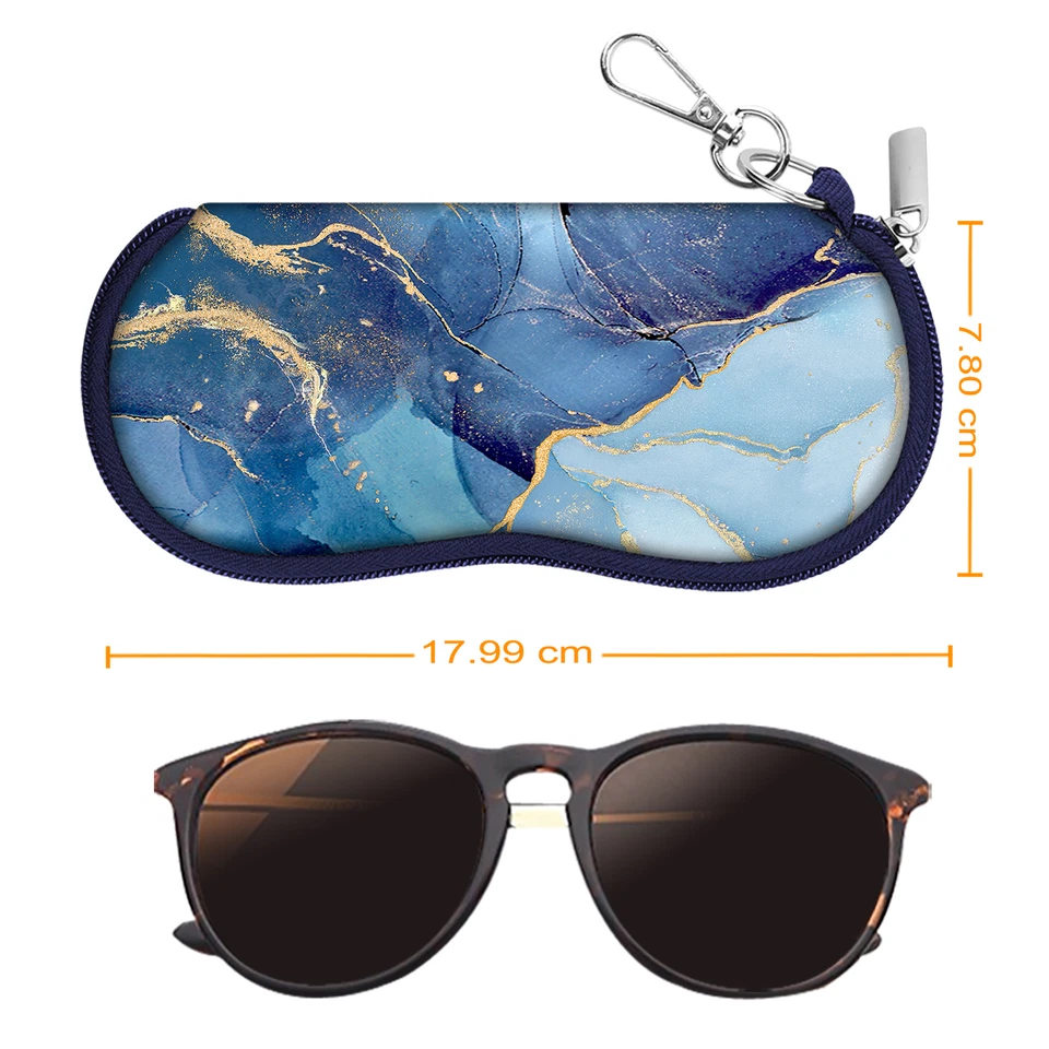 Estuche para Gafas con Mosquetón, Portátil Neopreno Cremallera Gafas de Sol Estuche Suave Foto 4 de 4