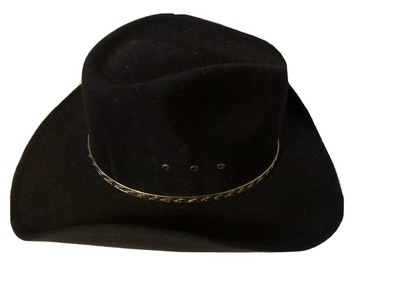 Western Express Designer Cowboy Cowgirl Wool Leather Black Hat 7.5 Western Express Felt Finish Cowboy Hat - Cattleman Style  main image 3