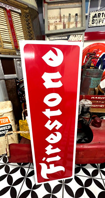 36'' FIRESTONE VINTAGE style Hand Painted Metal SIGN TIRES CAR TRUCK AUTO OIL GAS
