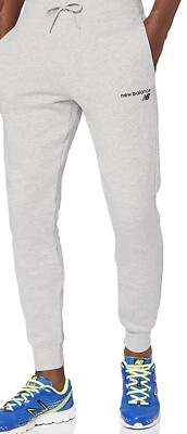 NWT New Balance Core Tracksuit Pants Jogger Fleece Lined Navy/Grey #118879
