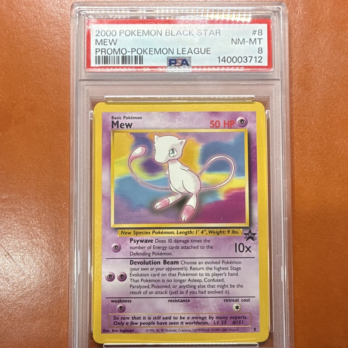 Mew Pokémon TCG Professional Sports Authenticator (PSA) Grade 8