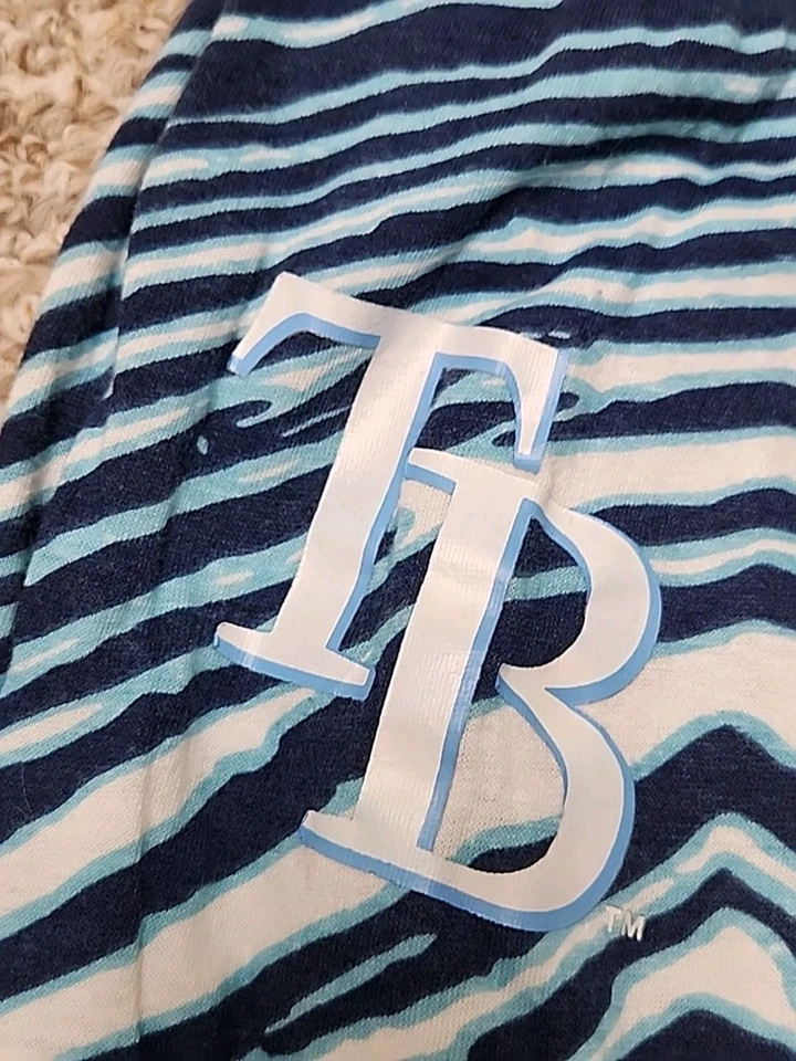 Pantalones cómodos de cebra Majestic Zubaz MLB Tampa Bay Rays para hombre talla mediana EE. UU. Foto 3 de 4