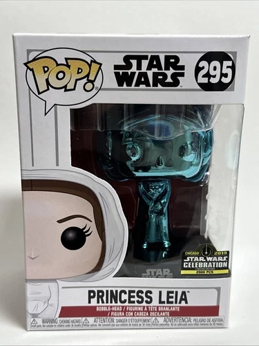Funko Pop Princess Leia #295 Blue Chrome 2019 Star Wars Celebration Limited 2500