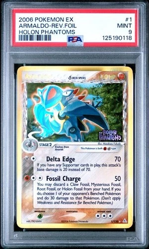 Pokemon ARMALDO DELTA SPECIES 1/110 Reverse Holo (2006 Holon Phantoms) PSA 9