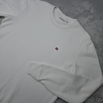 NAPAPIJRI Pullover mit Rundhalsausschnitt Medium Weiß Sweater Baumwolle Brustlogo