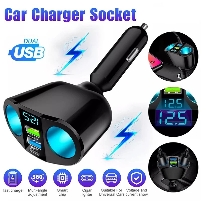 Socket Splitter Dual Usb Charger Power Adapter Outlet
