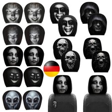 2 Stück Kreative Auto Kopfstützenbezüge Lustig Lächelnde Gesichter Design