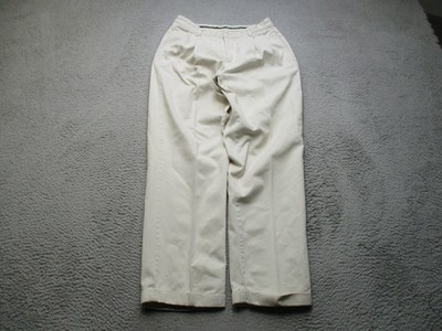 Vintage Polo Ralph Lauren Pants Mens 32x32 White Chino Hammond Pleated Cuffed
