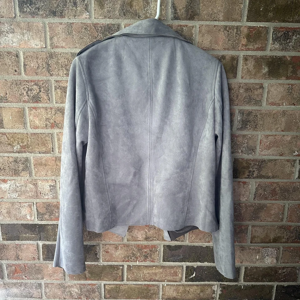 KUT от ткани куртка женщин большой серый искусственной замши мотоциклиста молнии карманы - Изображение 3 из 4