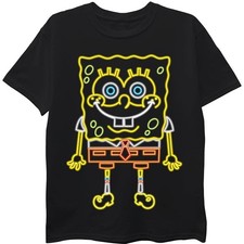 Spongebob Squarepants Neon Short Sleeve Tee 7, Black