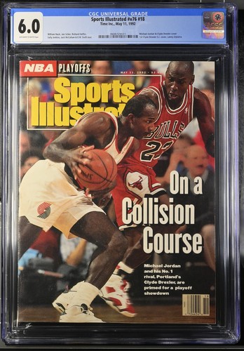 1992 Sports Illustrated Michael Jordan Clyde Drexler NEWSSTAND CGC 6.0