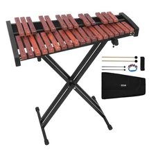 Uimoso 32-Note Glockenspiel Xylophone with Wooden Frame and Adjustable Stand