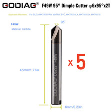 5x GODIAG F49W 95° Dimple Cutter φ6x95°x2T For SILCA MATRIX PRO, MATRIX EVO etc