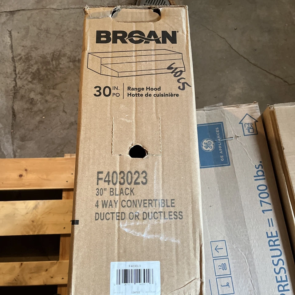 BROAN F403023 BLACK Under Cabinet Two-Speed Four-Way Range Hood OPEN BOX - Image 2 of 4