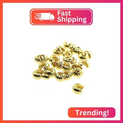 The Beadsmith Crimp Covers   Gold Plated, Stardust Sparkle Texture, Round Shape,