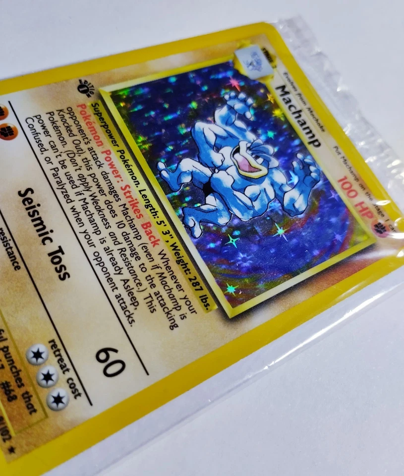 MACHAMP 8/102 1st Edition Base Set Holo Rare Sealed Pokemon English NM Near Mint - Immagine 4 di 4