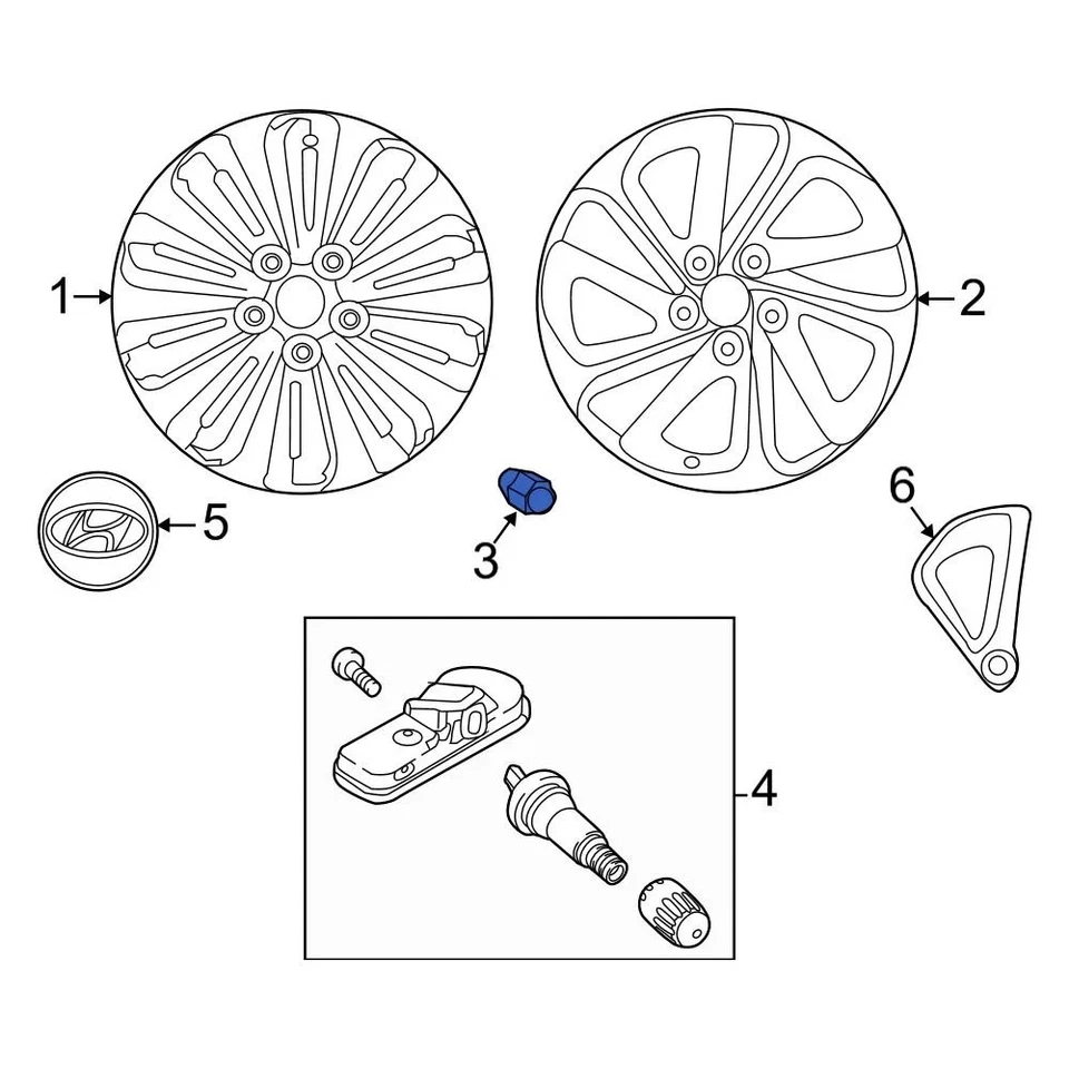 For Hyundai Sonata 2006-2017 Hyundai 529503Y000 Wheel Lug Nut Foto 3 de 4