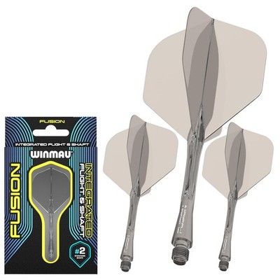 Darts Fusion Integrated Flight & Shaft System  No.2 Shape & Design  Grau Farb...