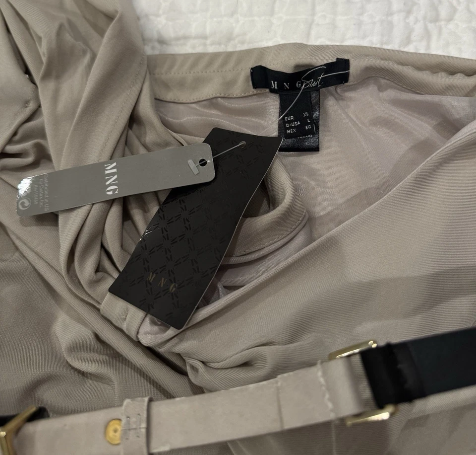 MNG Traje de Mango Vestido Drapeado de Un Hombro XL NUEVO CON ETIQUETAS Formal Invitado de Boda Foto 2 de 4