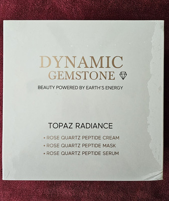 Dynamic Gemstone Topaz Radiance Set Rose Quartz Peptide Cream Mask Serum