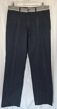 Vintage Givenchy Womens Navy Dress Slacks W32 L29 Couture Pants Striped Beltline