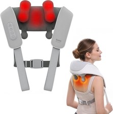 Cordless Shiatsu Neck and Back Massager with Heat, 10 Mins x 12 Uses, 3 Massage